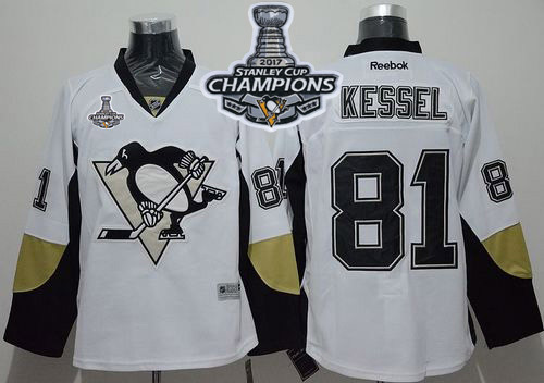 Penguins #81 Phil Kessel White Away Stanley Cup Finals Champions Stitched NHL Jersey